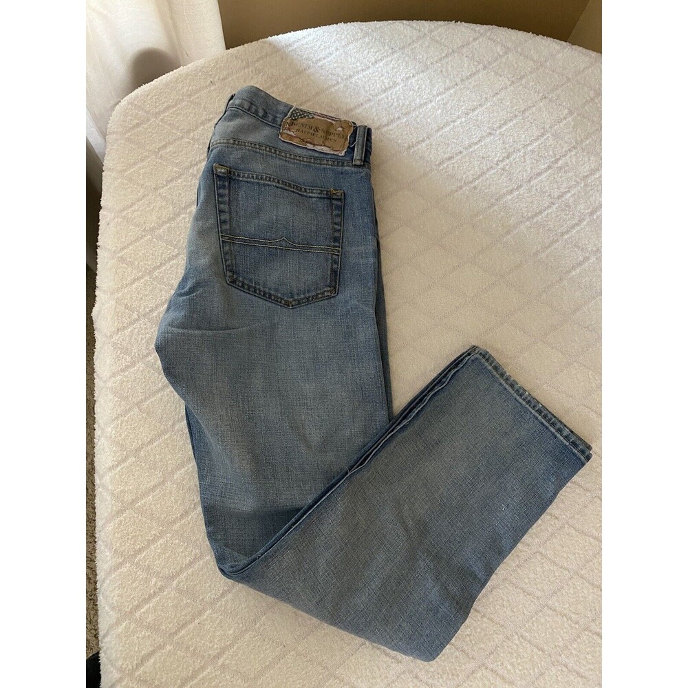 Vintage Ralph Lauren Denim & Supply Distressed Blue Jeans Straight 34W 32L